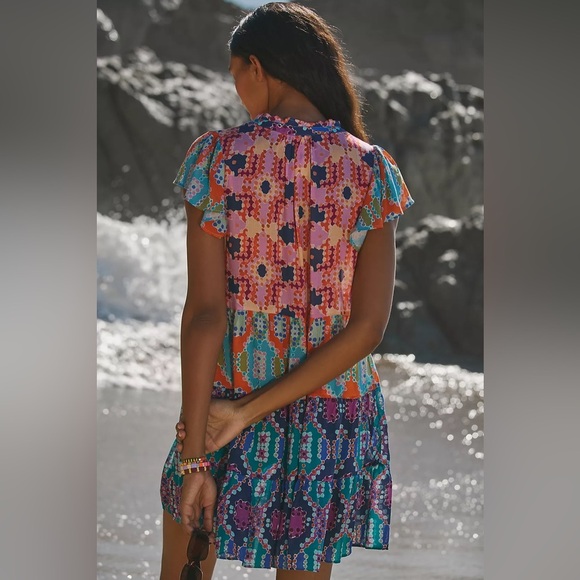 Dominic Beattie Anthropologie Tiered Mini Dress - Picture 4 of 10